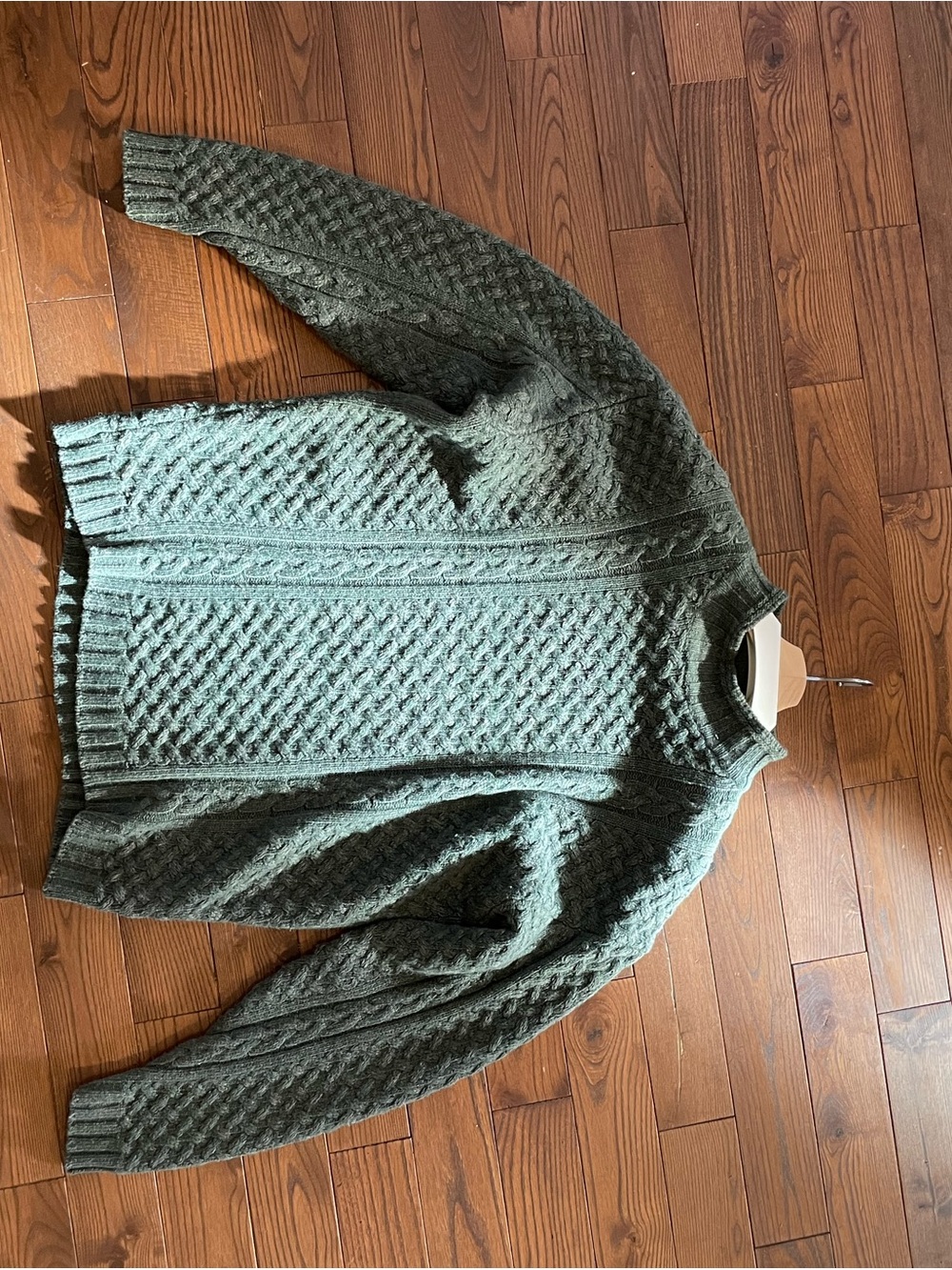 Vintage Esprit Olive Green Cable Knit Crewneck Sweater